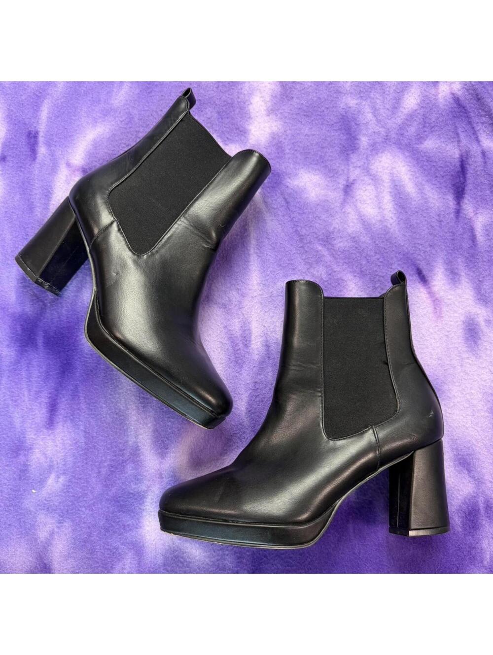 French Connection Penny black heeled chelsea boots